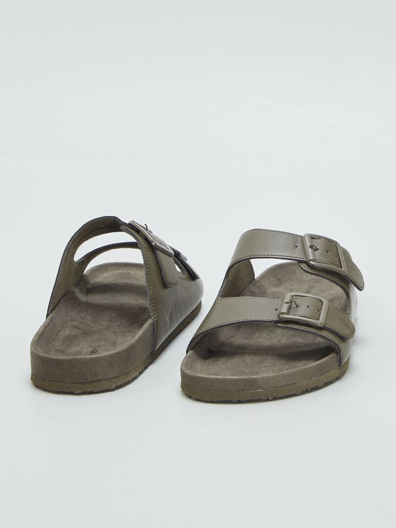 Sandalias de doble tira - CAQUI