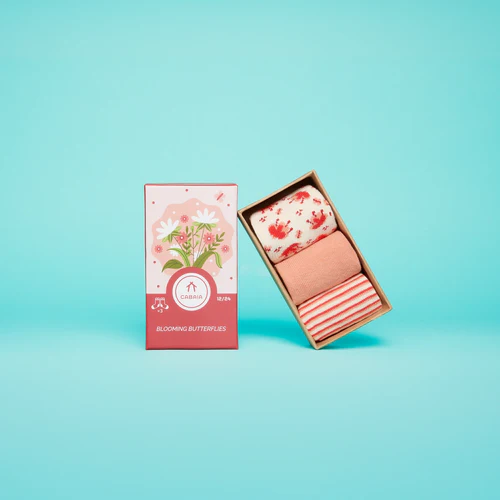 Cabaia Blooming Butterflies - Pack de chaussettes bébé orange