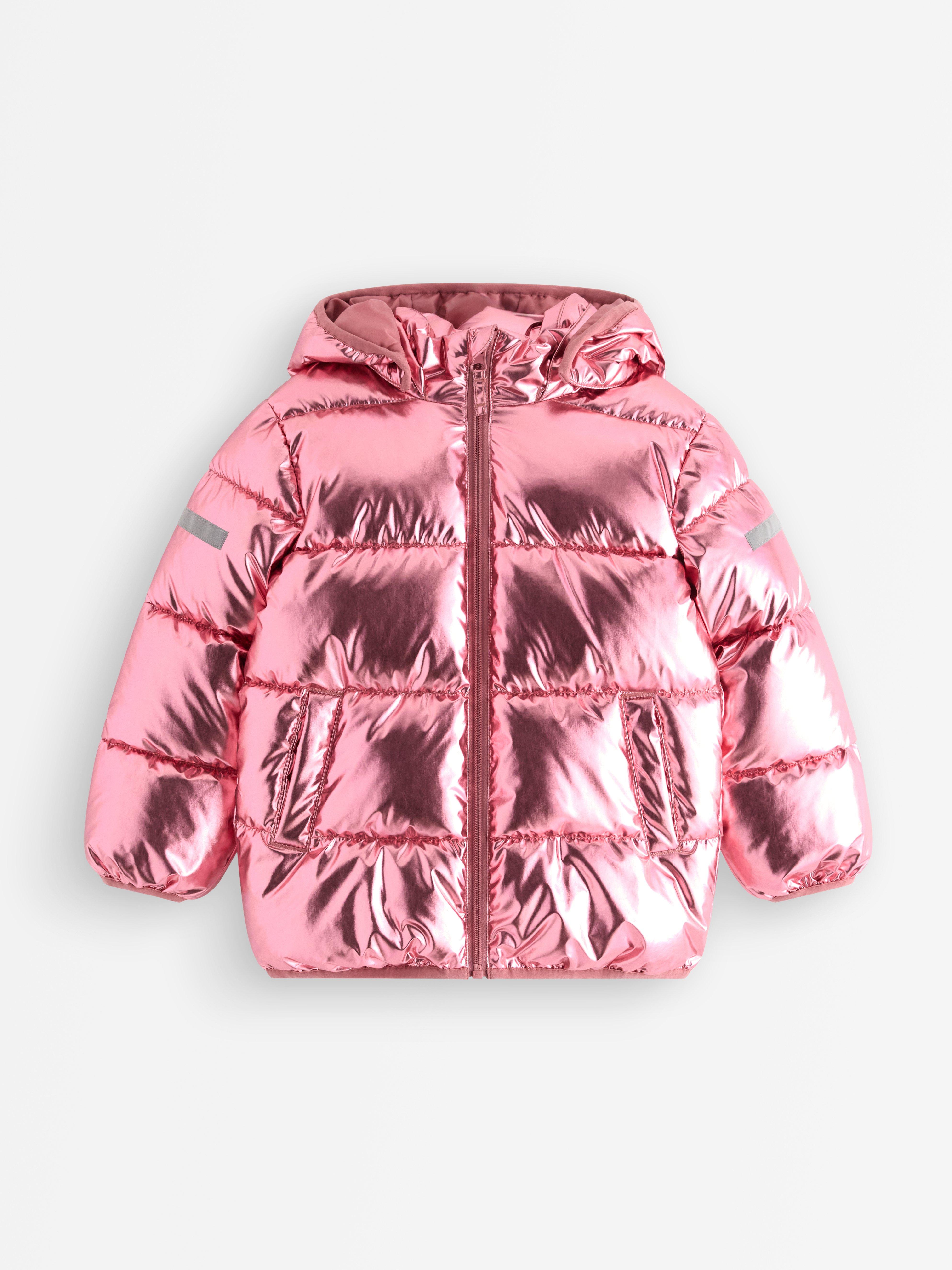 Glansig vadderad jacka Dusty Pink