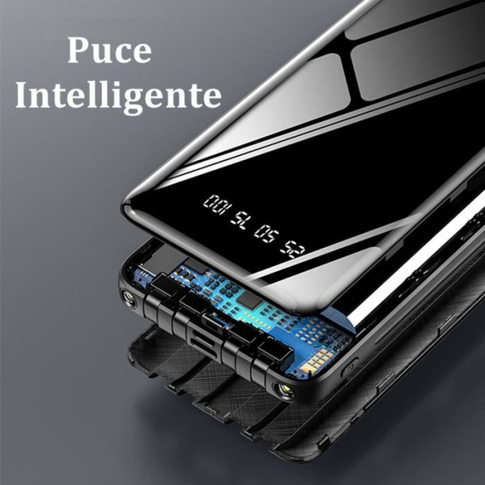 Weuiortn®23800mAh Batterie Externe Portable LCD Power Bank avec 4 lignes données convient tous les téléphones mobiles(Noir)