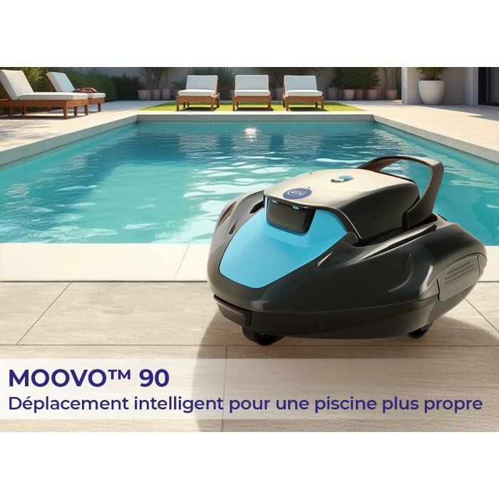 Robot limpiador de piscinas - GRE - Moovo TM 90 - Funciona con batería - Piscinas elevadas - Hasta 9 m de largo/80 m² - 90 min de autonomía - 2 L