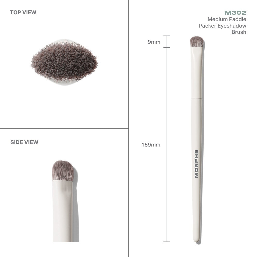 Brocha para sombras de ojos Morphe M302, tamaño mediano, tipo paleta, para aplicar sombras de ojos - 1 unidad