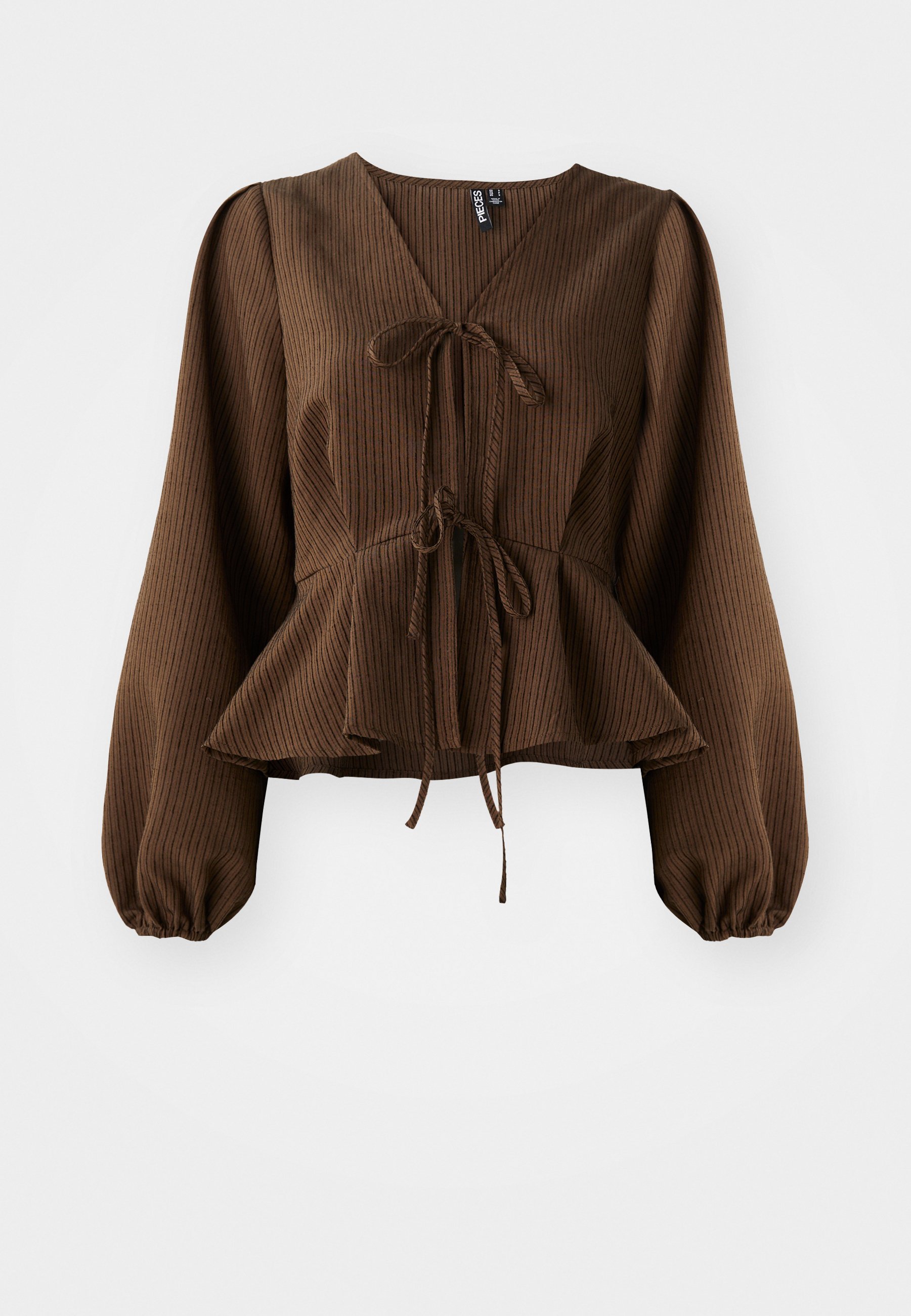 PCNANNIE V-Ausschnitt Krawatte - Bluse - Chicory Coffee