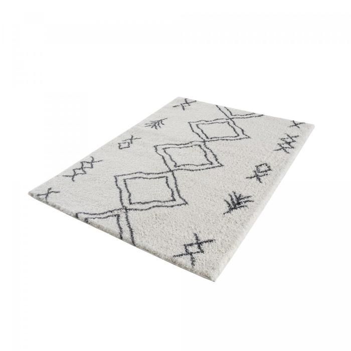 Berberteppich 120x170 cm, gewebtes Ethno-Muster LYN4 SOFT 3, Creme