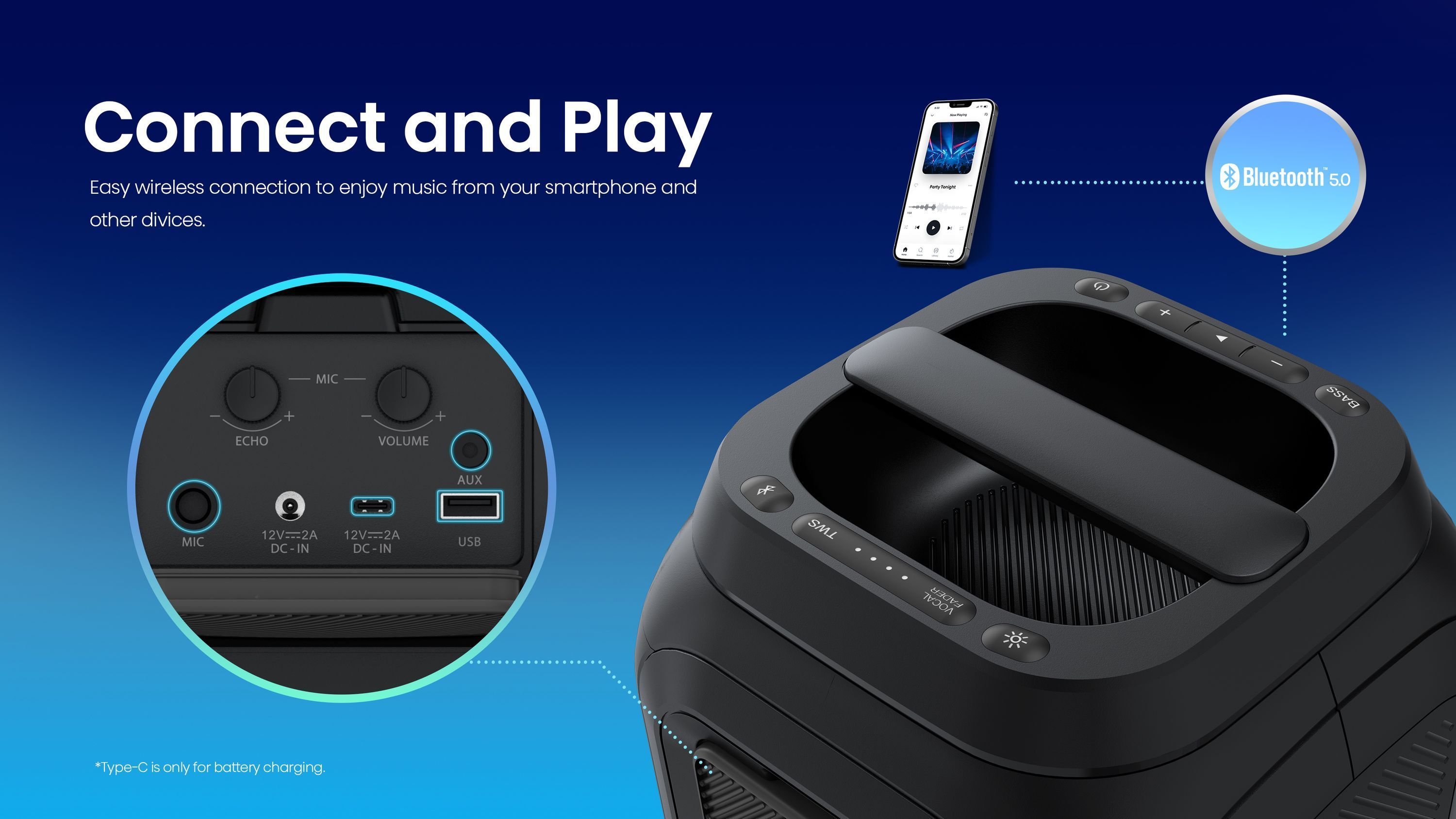 Altoparlante portatile - HISENSE - Bluetooth - Max 160 W