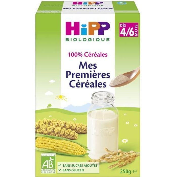 Cereales orgánicos Hipp 100% naturales Mis primeros cereales +4 meses 250 g