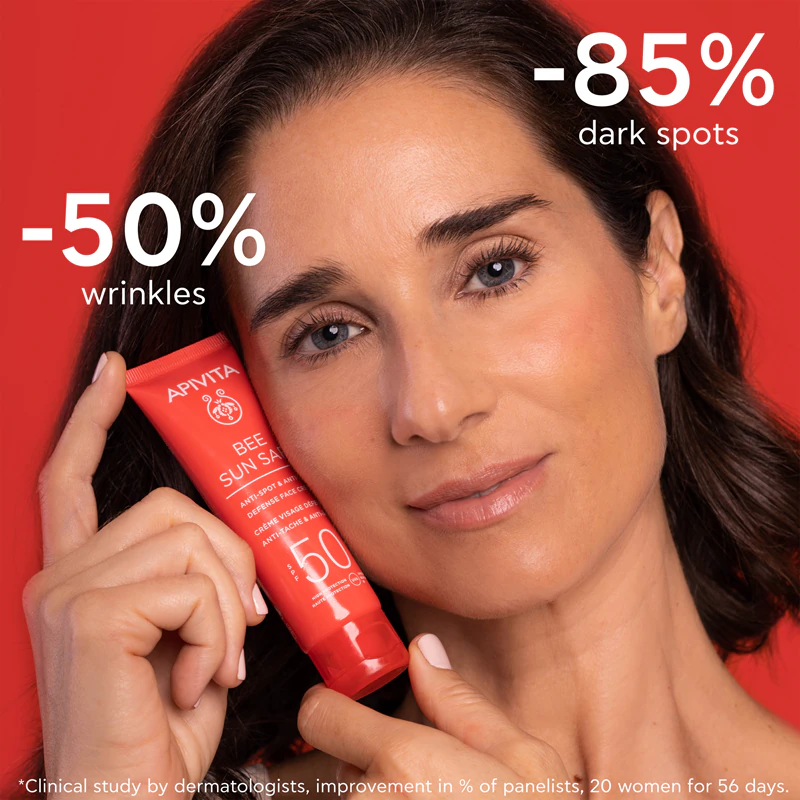 Creme facial anti-manchas e antienvelhecimento Apivita Bee Sun Safe FPS 50