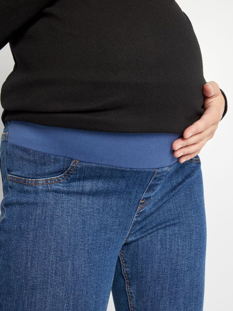 Calça jeans skinny de maternidade com elastano - AZUL