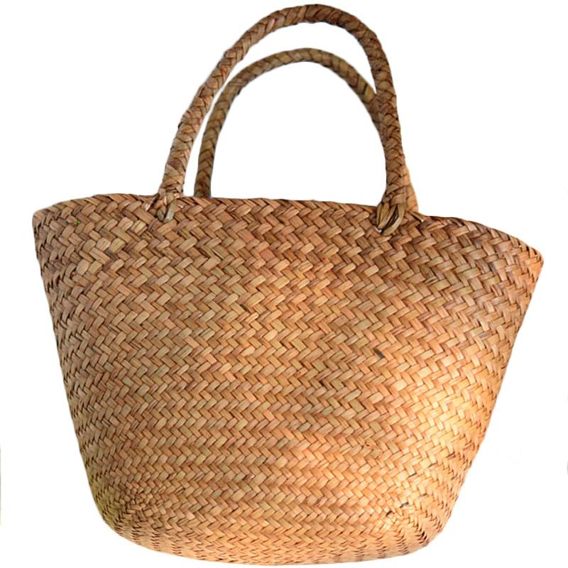 Sac fourre-tout décontracté en paille et osier naturel, sac à main tressé pour femme, idéal pour le jardin, mini sacs en rotin tissé faits main.