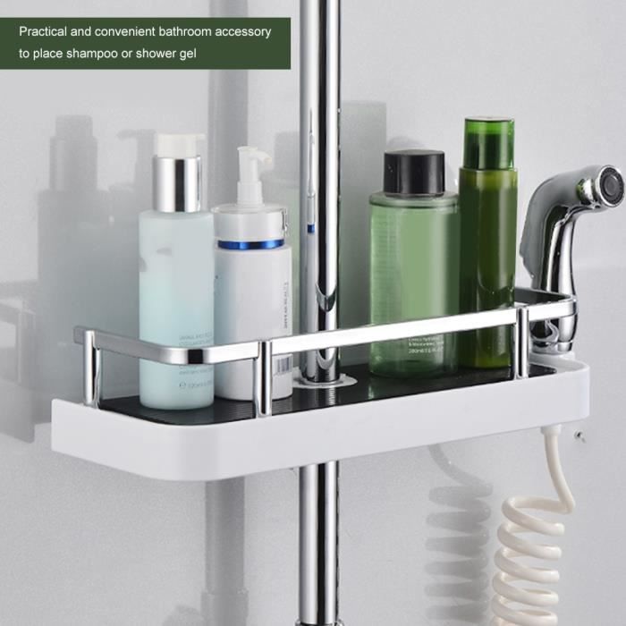 Etagère de douche à suspendre - ABS - chromage - Blanc
