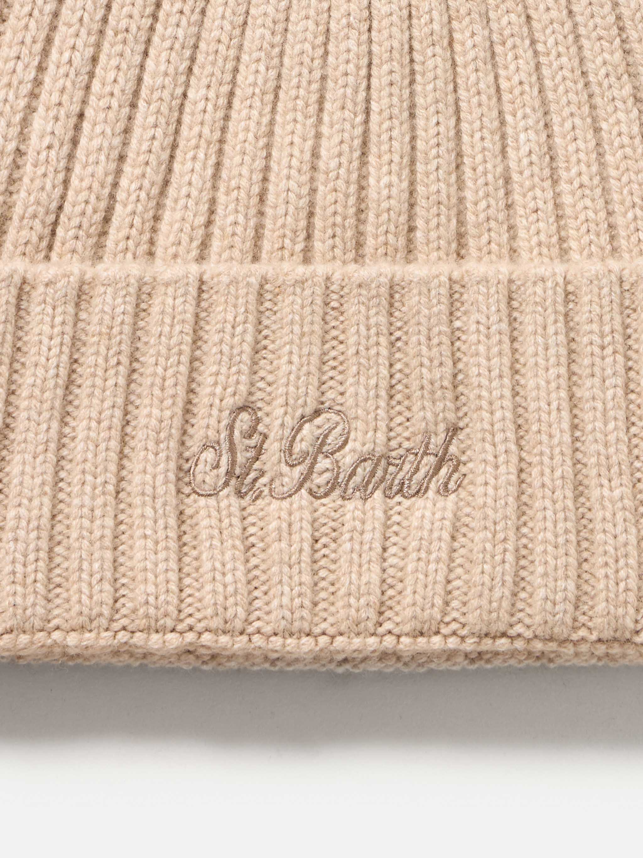 Wengen beige herenhoed van puur kasjmier