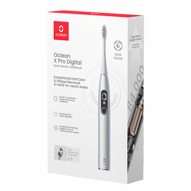Oclean X Pro Digital Silver elektrisk tannbørste 1 enhet 1 enhet