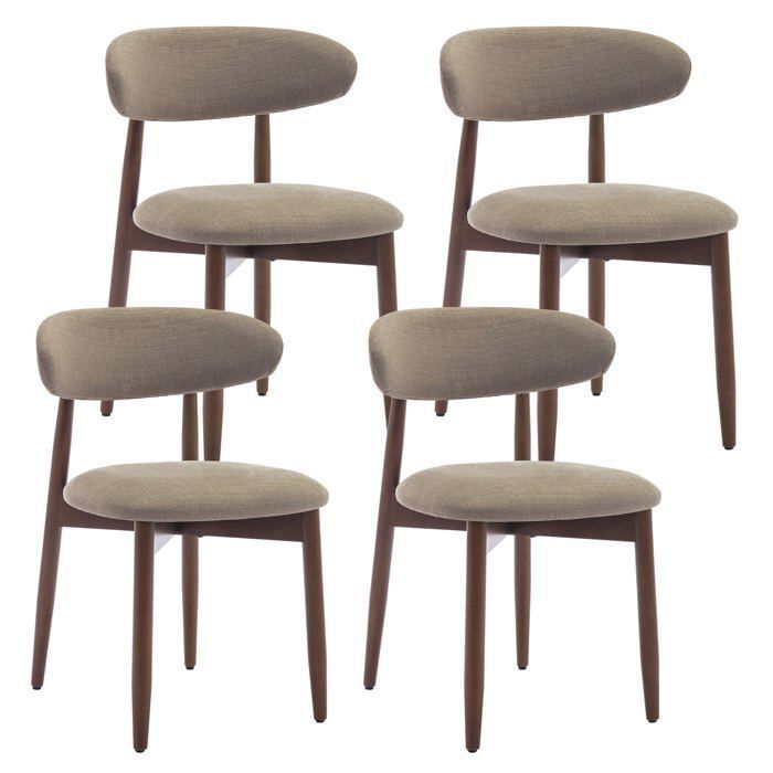 Sæt med 4 robuste og elegante stole i minimalistisk nordisk stil, ideel til spisestuen og køkkenet - Camel