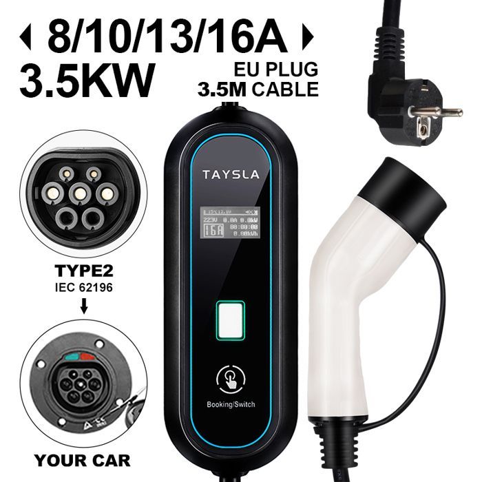 -Chargeur De Voiture Électrique Domestique, Chargeur Ev Portable, Câble De Charge Pour Véhicule Électrique, Type 2, Iec 220, [J15]