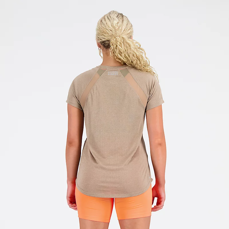 Tricou cu mânecă scurtă pentru femei cu imprimeu Impact Run - MUSHROOM HEATHER