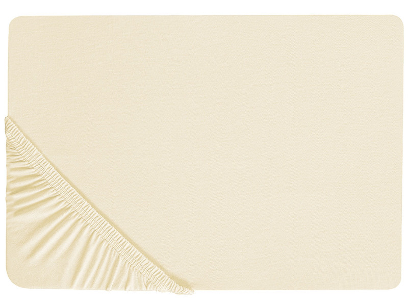 Bawełniane prześcieradło z gumką 160x200 cm beżowe