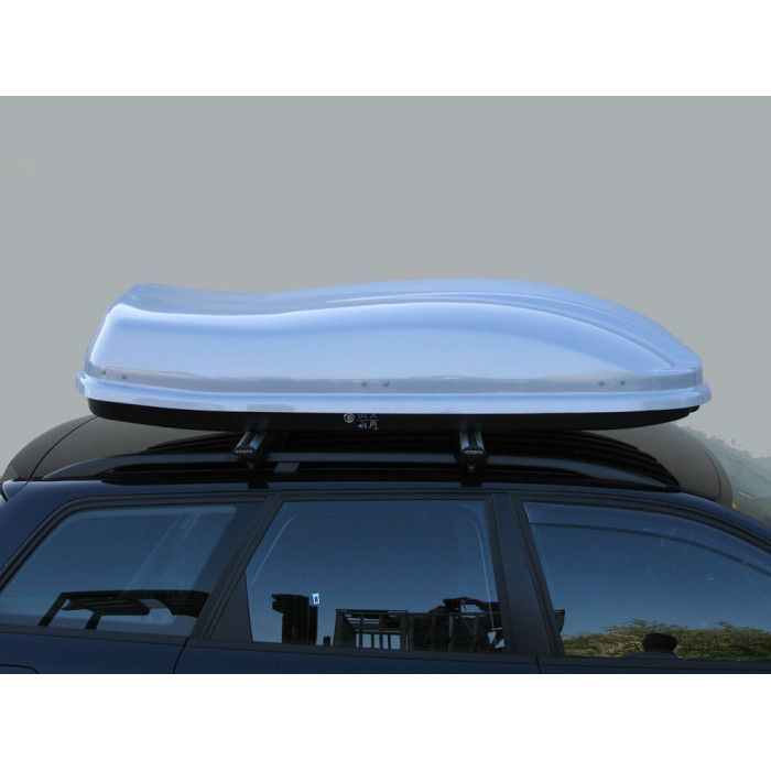 Cofre de techo Farad Marlin de 480 litros, color gris metalizado.