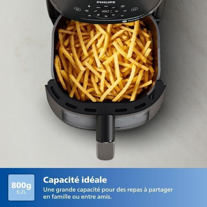 Freidora de aire Philips NA230/00 - Serie 2000 - 6,2 L - 13 modos de cocción - Ventana de cocción - 1500 W - Negra