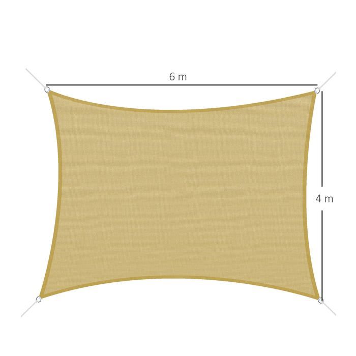 Outsunny - Toldo de sombra - HDPE - 600x400cm - Beige