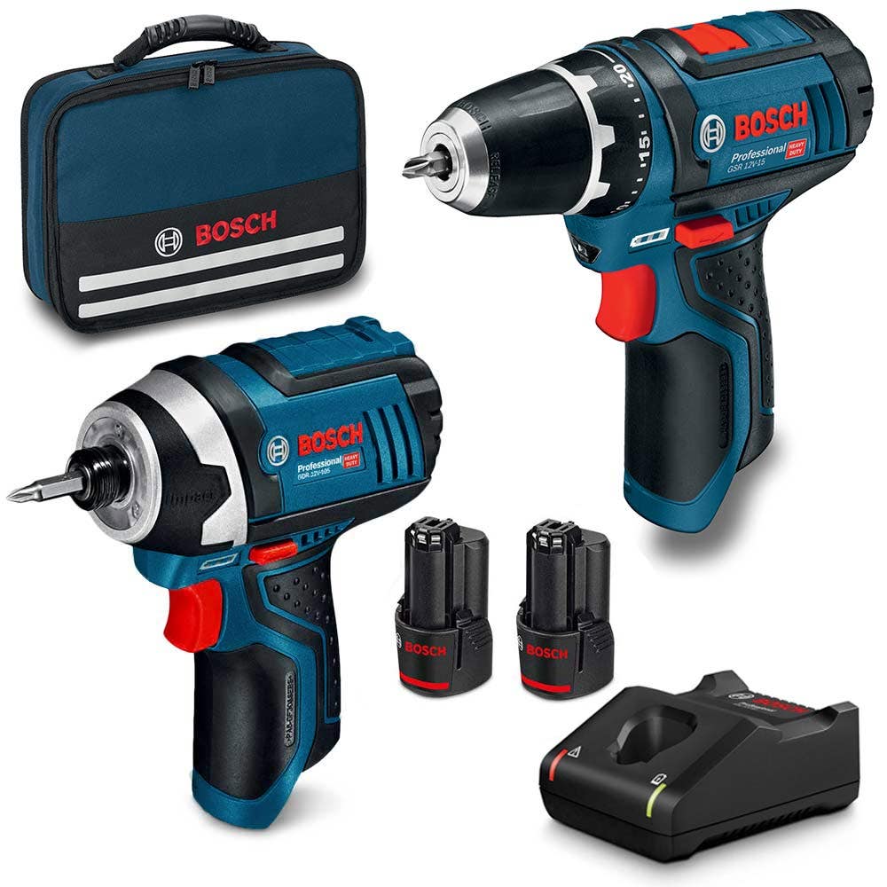 BOSCH Yhdistelmäsarja 12 V 2-osainen 2 x 2,0 Ah 0615990L1G