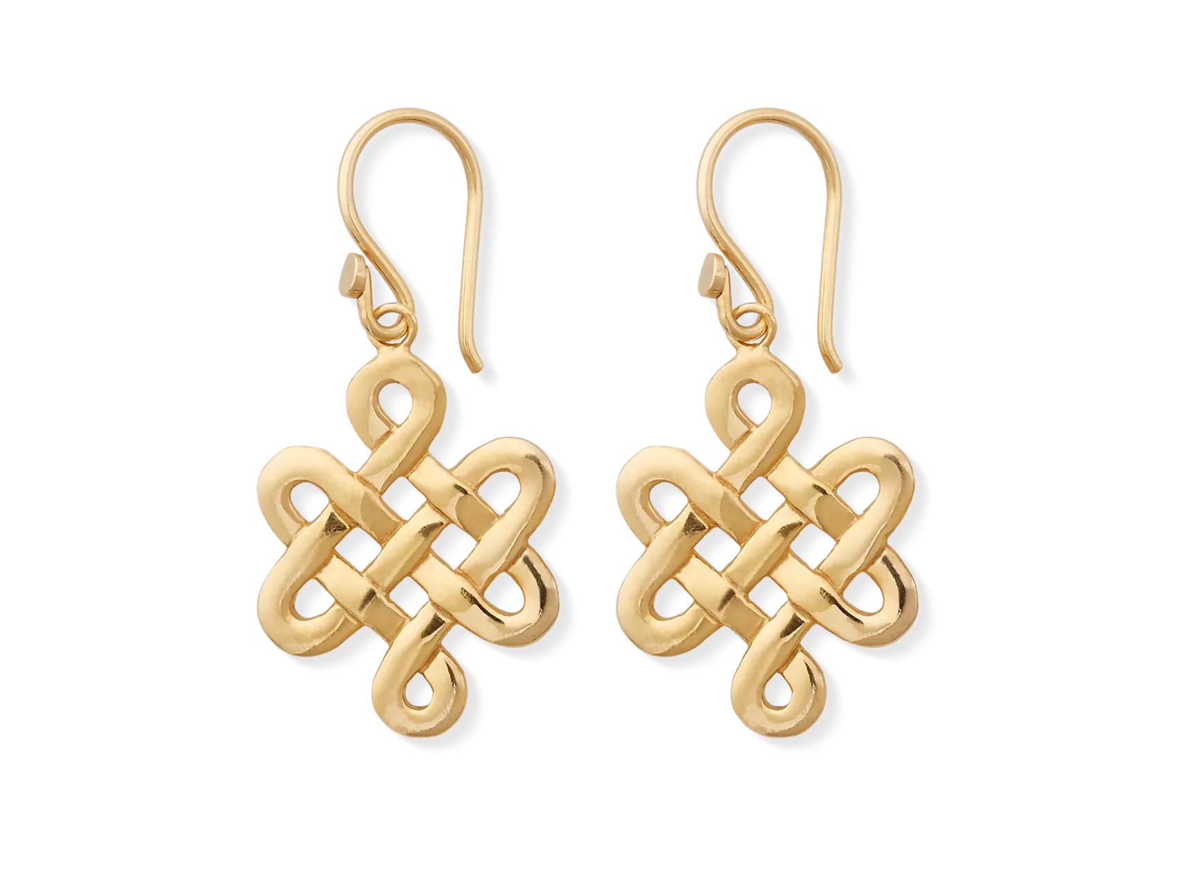 Infinity Pendant Earrings Gold Plated