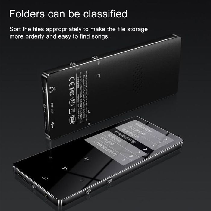 Lettore MP4 Bluetooth HiFi YONIS con touchscreen, 16 GB di memoria, finitura in metallo blu, audio di alta qualità
