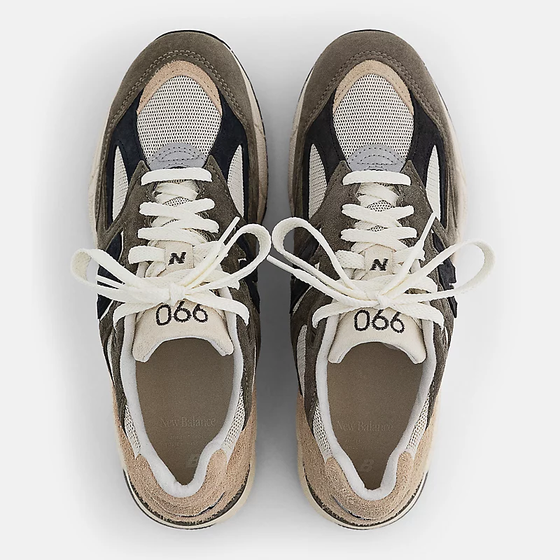 Herenschoen, Made in the USA 990v2 - Grijs met bruin