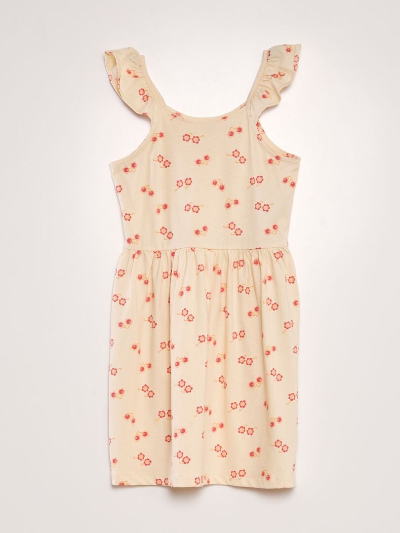 Vestido leve estampado - BEGE