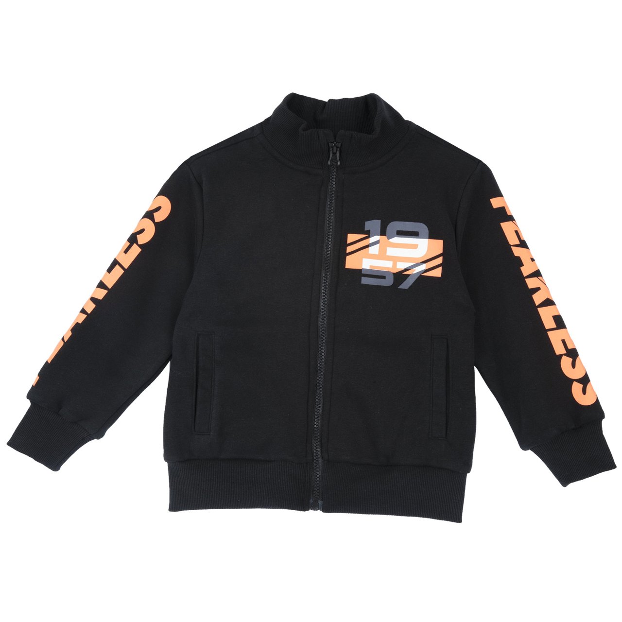 Schwarzes Sweatshirt im Trainingsanzug-Stil