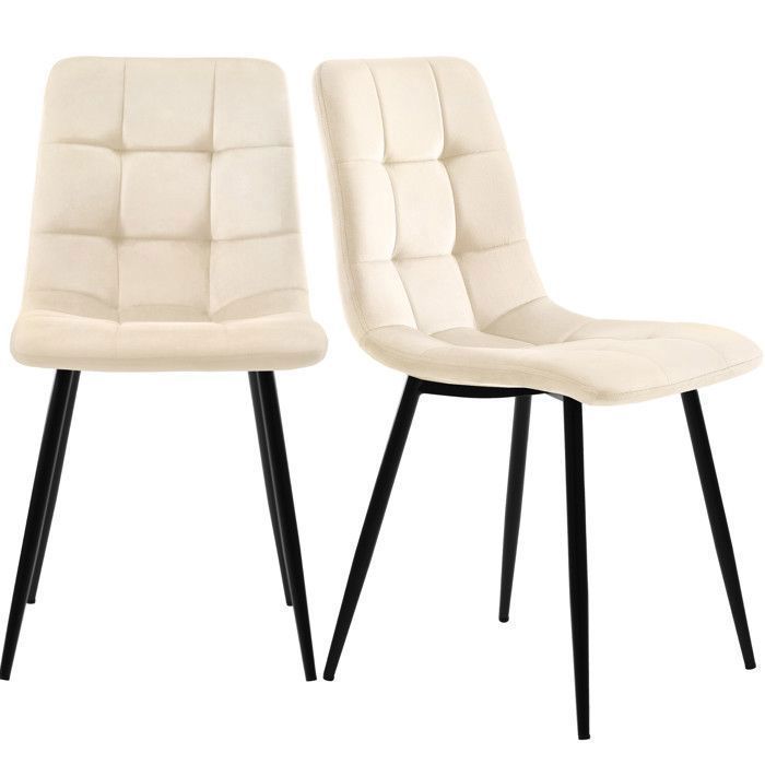 Juego de mesa de comedor de 117 × 68 cm con 4 sillas - Juego moderno de mesa y sillas para cocina/sala de estar - Sillas de terciopelo beige