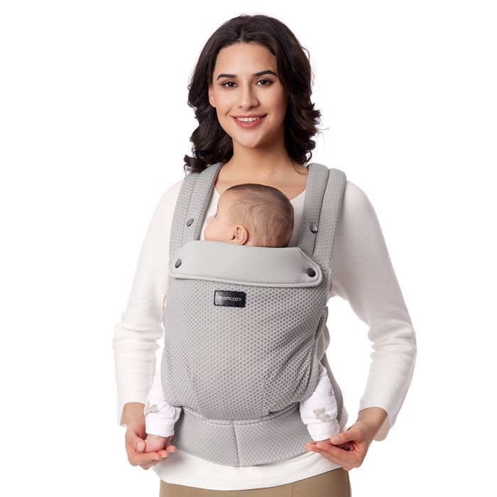 Momcozy hengittävä verkkokantoreppu, ergonominen kantoreppu, sopii vauvoille 3,2–20 kg, harmaa