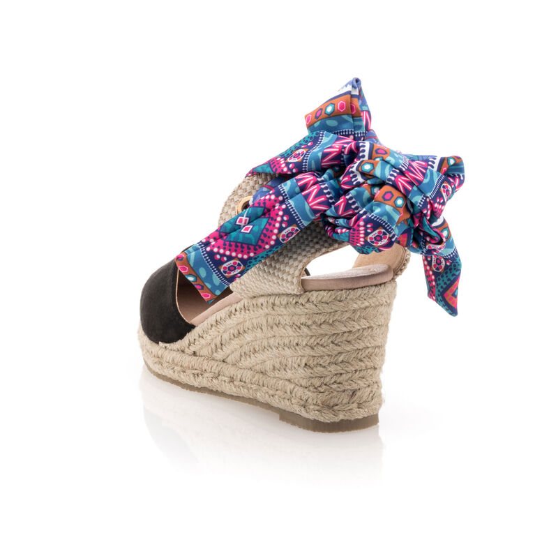 Zwarte espadrilles voor dames met touwzolen