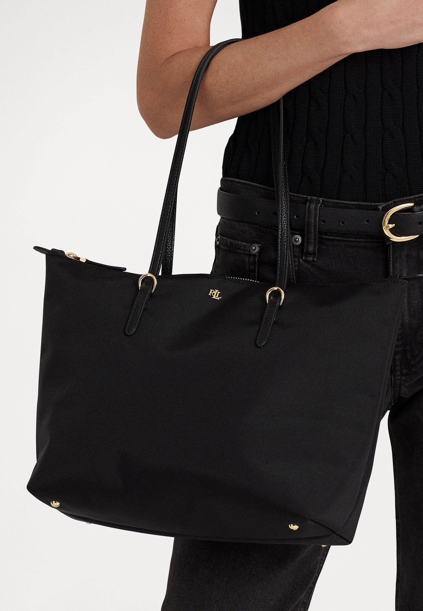 Lauren Ralph Lauren NYLON MEDIUM KEATON TOTE BAG - Tote bag - zwart