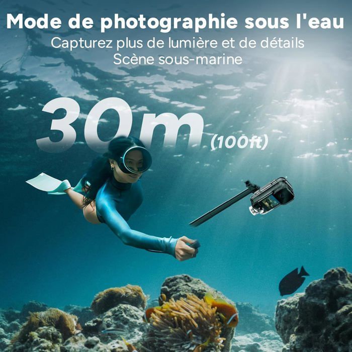 Videocamera C300 4K per vlog, autonomia della batteria di 460 minuti, doppio schermo touch, videocamera sportiva subacquea, stabilizzazione a 6 assi per vlogging, nera (senza scheda di memoria)