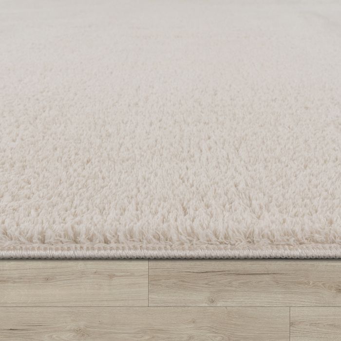 Alfombra para salón Paco Home, pelo corto, lavable, monocromática, estilo moderno, color crema, 60x100 cm