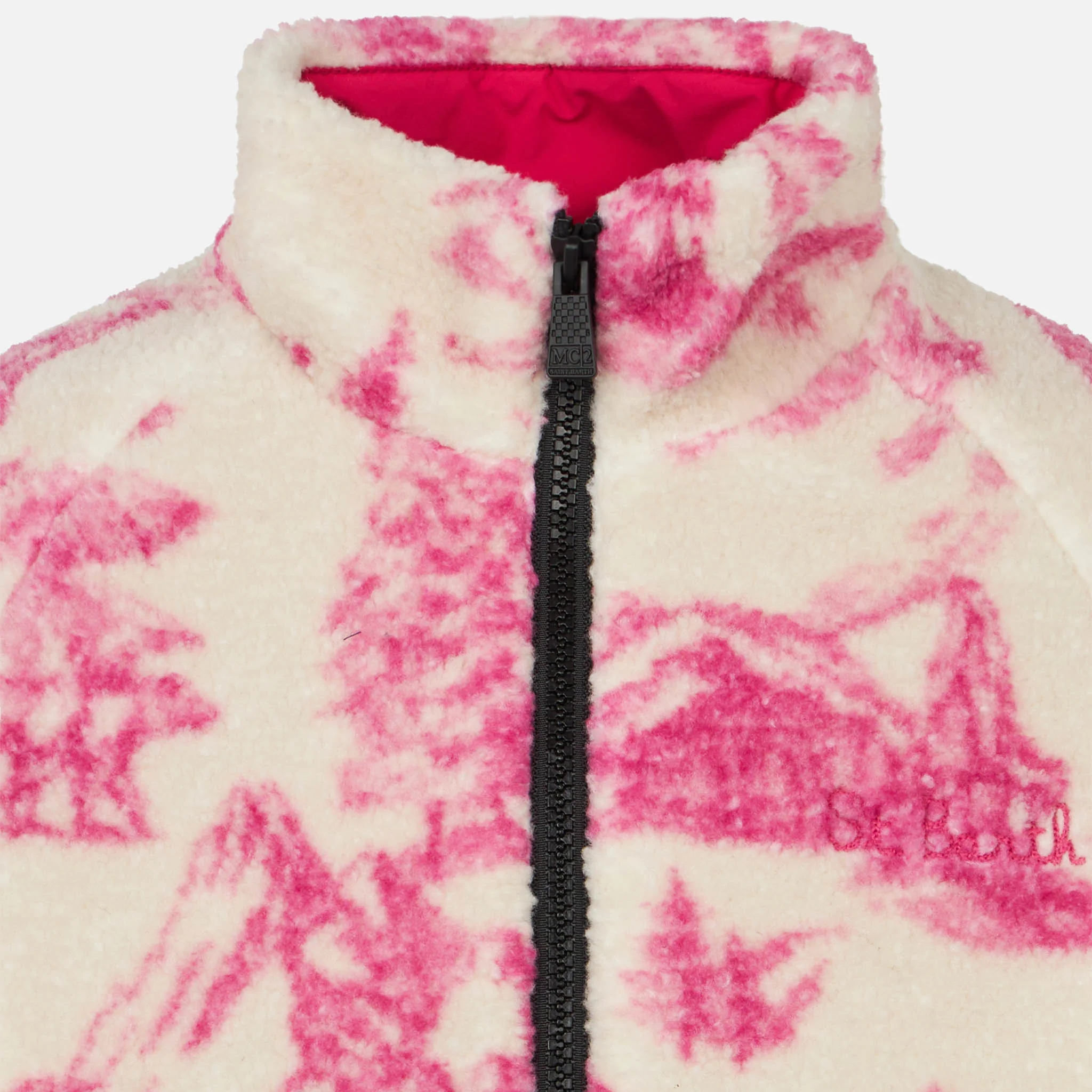Sherpa-jack voor meisjes met Toile de Jouy-print