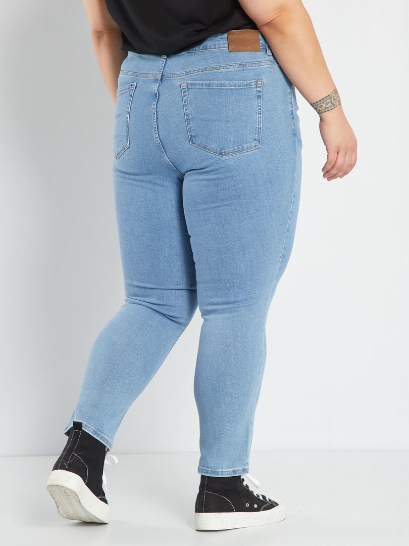 Pantalones vaqueros ajustados de talle alto - azules