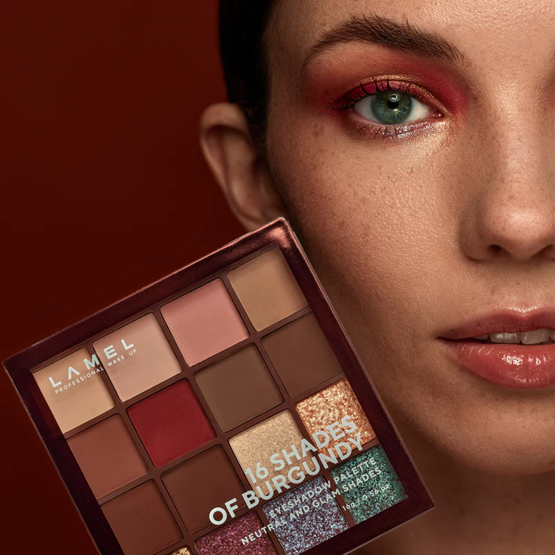 Paleta očných tieňov LAMEL 16 odtieňov hnedej