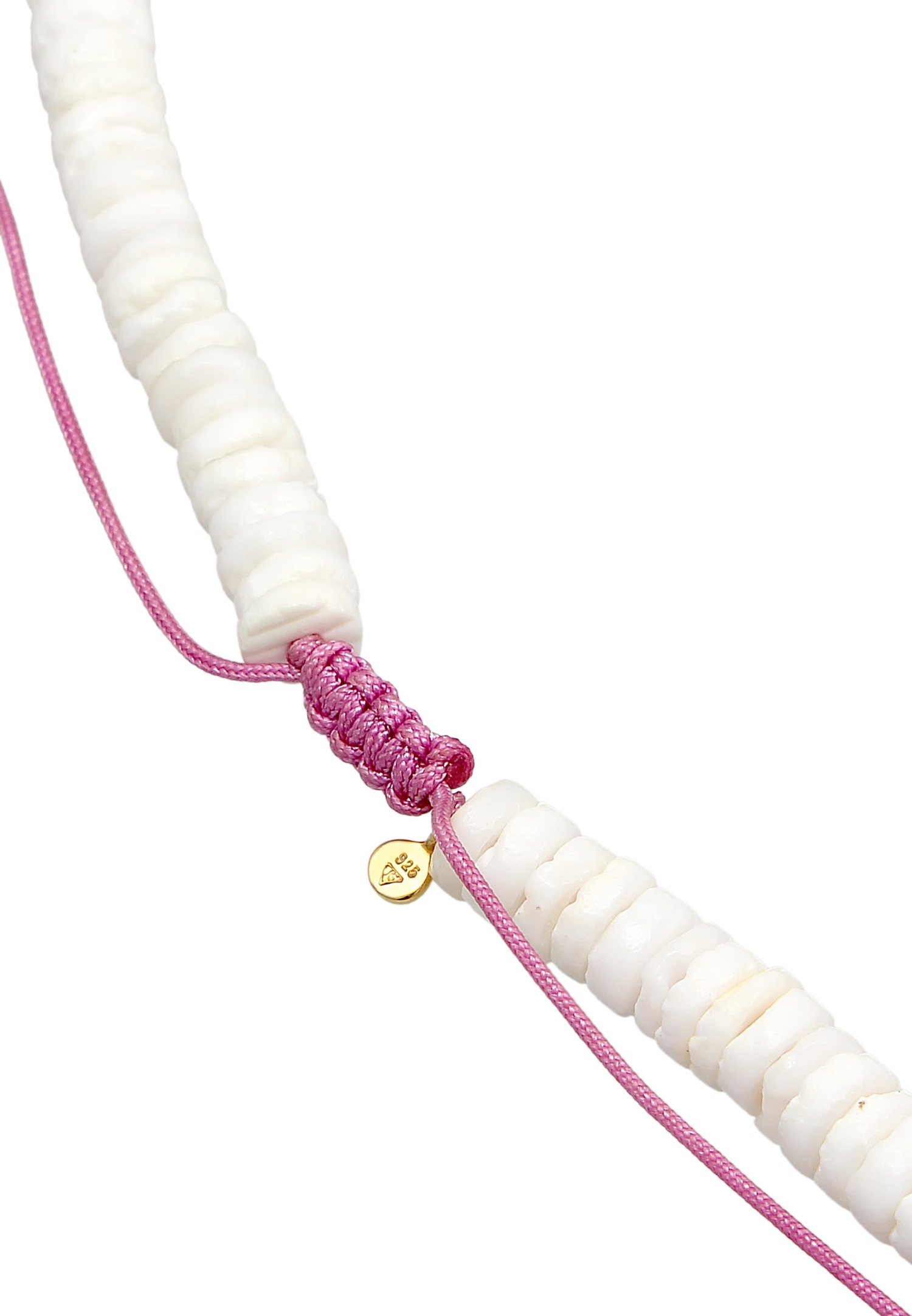 Elli Femmes Beads style surfeur avec perles Heishi en argent sterling 925 plaqué or
