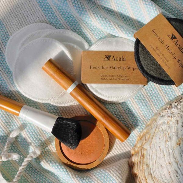 Acala višekratne pamučno-bambusove bijele maramice za šminkanje - pakovanje od 5 komada