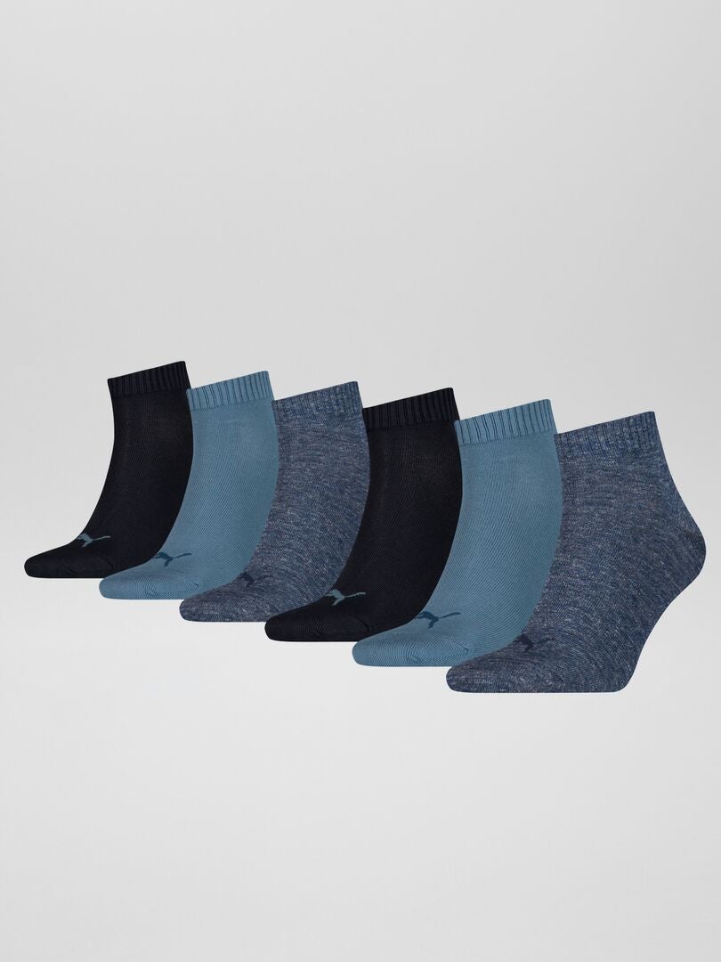 Conjunto de 6 pares de meias unissex 'Puma' - AZUL