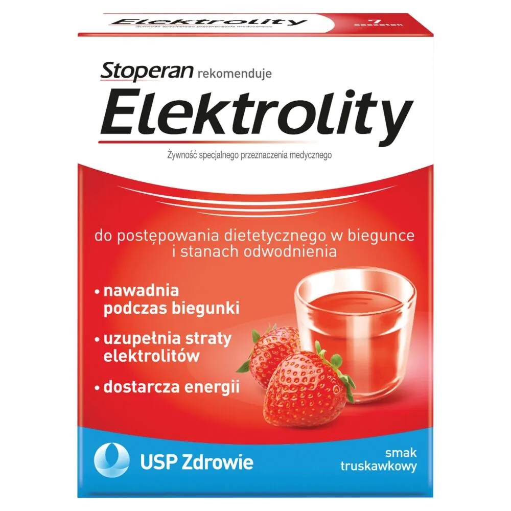 Stoperan Elektrolity, Smak truskawkowy, 7 Saszetek