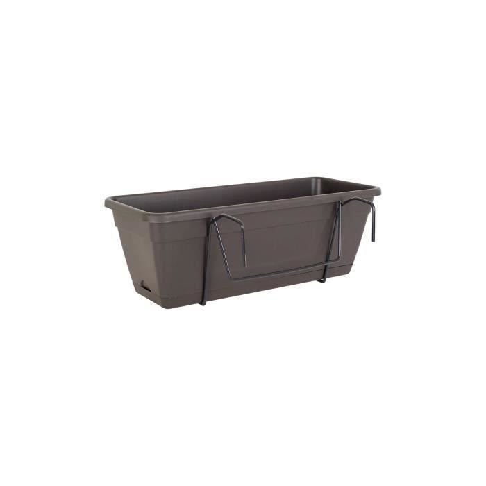 ARTEVASI VENEZIA Plantenbakset met waterreservoir - Antracietgrijs - 10 liter - 49 x 19,5 x 16,6 cm -