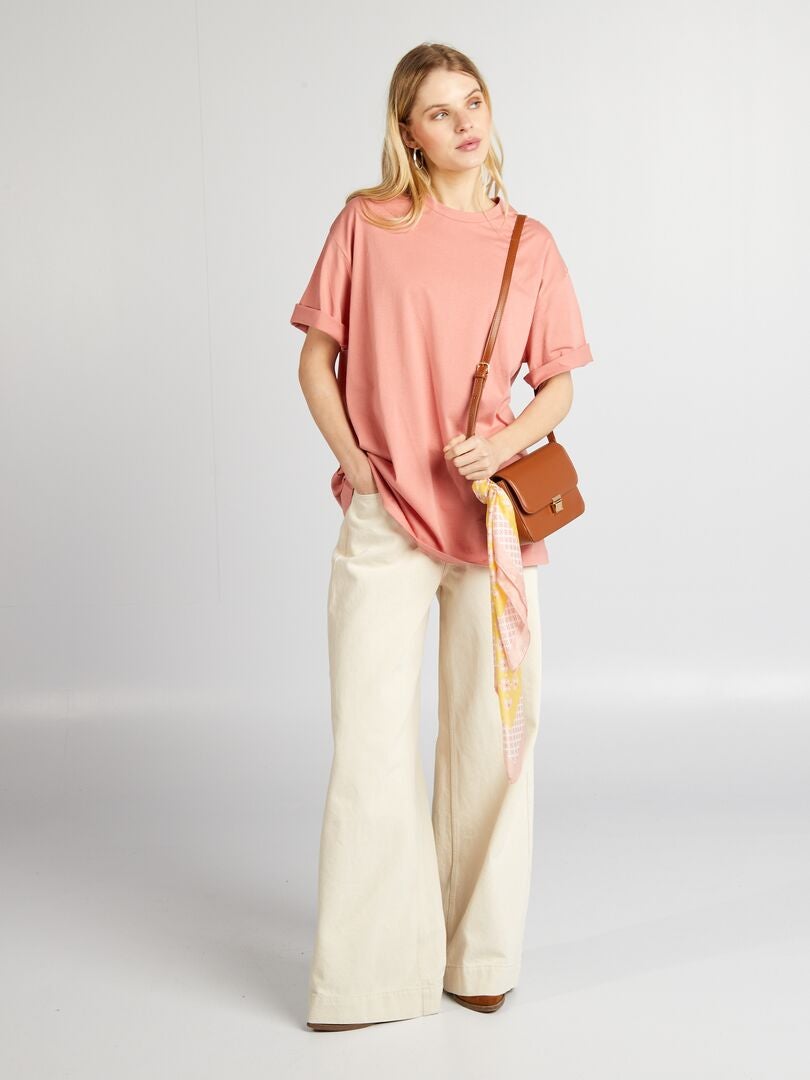 Oversized basic T-shirt - ROZE