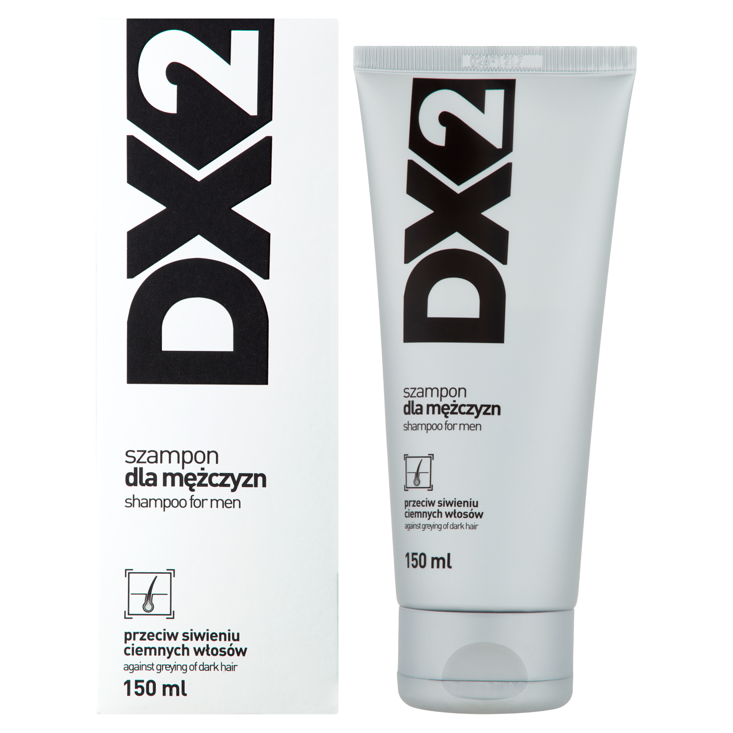 Dx2 schampo för män för grått hår 150ml Grått hår