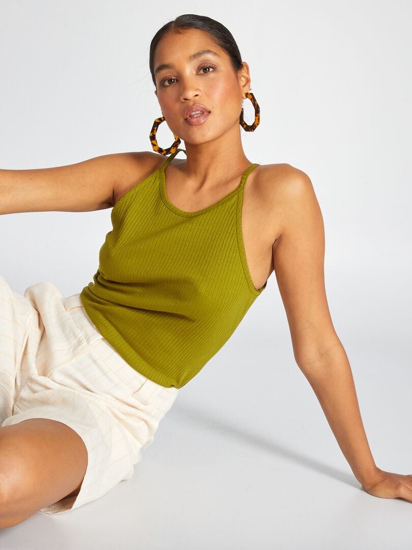 Camiseta sin mangas con tirantes finos - VERDE