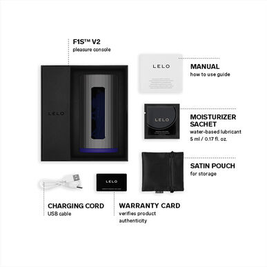 Lelo Male Masturbator F1SV2 GunMetal Blue 1 un 1 un