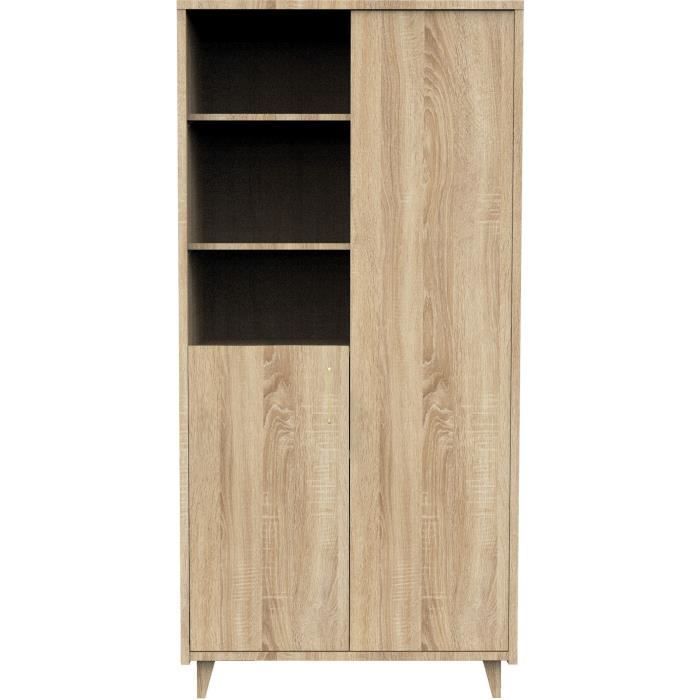 Chambre complète trio bébé - SAUTHON - Sam Chêne doré - Lit bébé 120 x 60 cm, commode à langer et armoire