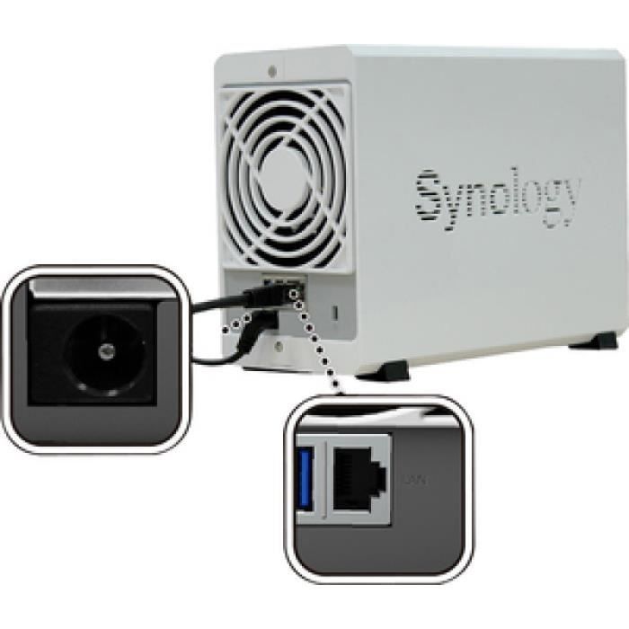 SYNOLOGY - Serveur de Stockage (NAS) - DS220j - 2 Baies - Boitier nu
