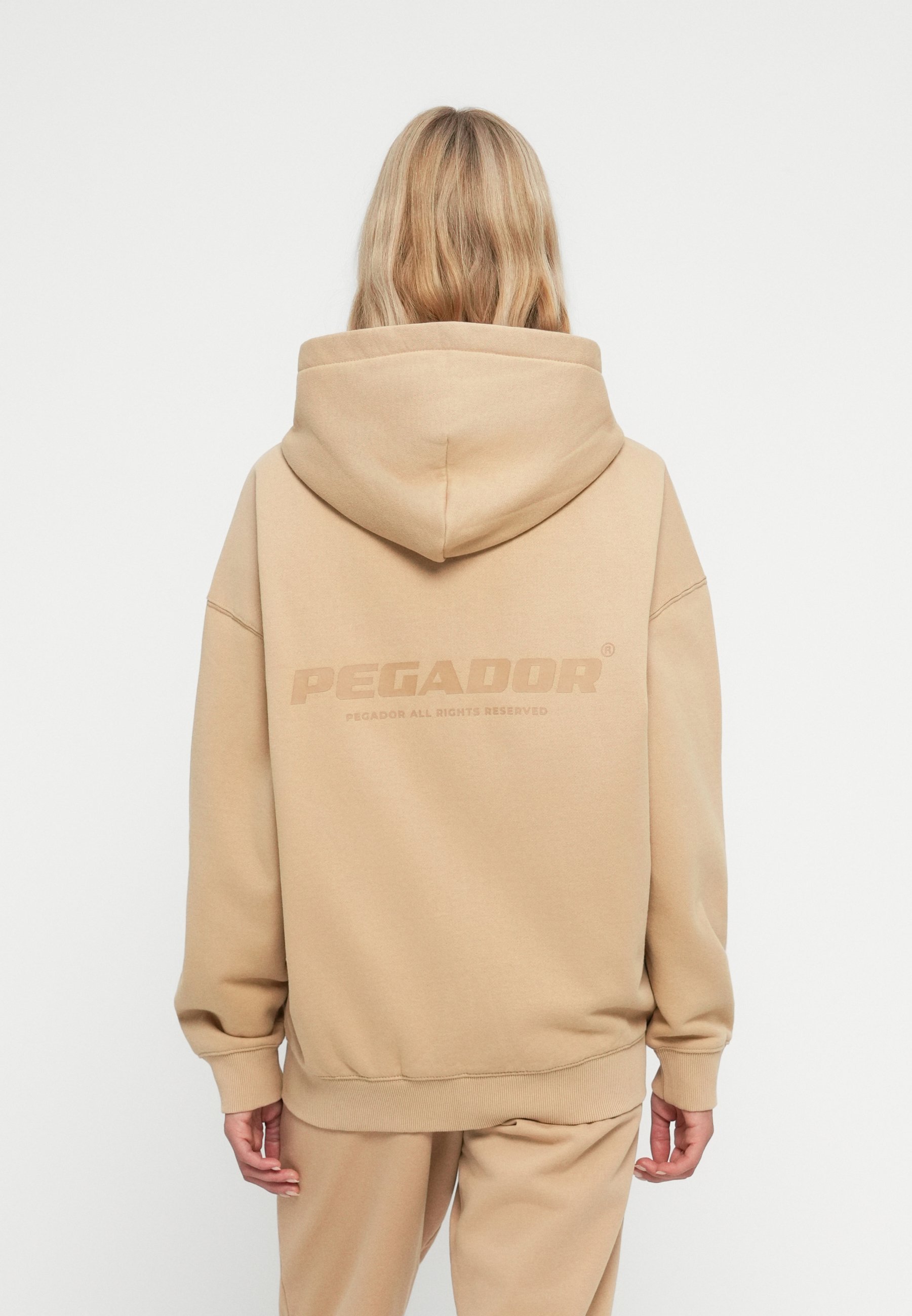 Sweat-shirt zippé Pegador RAMIRA OVERSIZED - coloris cappuccino délavé